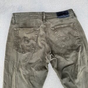 AG Adriano Goldschmied Everett Slim Straight Pants Men 31x34 Olive Green